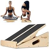 Yes4All 2-in-1 Professional Wooden Balance Boards & Slant Board, 400 lb Adjustable Incline Slant Board for Squats, Balance Boards for Adults