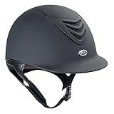 IRH Horseback Riding Safety Ergonomic Washable Rear Side Ventilation Equestrian IR4G Helmet, Matte Black w/Matte Black Vent, Medium
