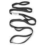 AGREJO Stretching Strap Yoga Strap Physical Therapy for Home Workout, 10 Loops Non-Elastic Stretch Band for Pilates, Flexibility, Exercise and Gymnastics (1-Pack Black)