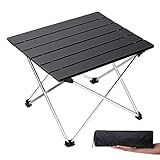 Grope Portable Camping Table,Aluminum Folding Beach Table (Black-S) | Portable & Easy to Carry, With Carry Bag for Camping, Prefect for Outdoor, Picnic, BBQ, Cooking, Festival, Beach, Home Use