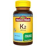 Nature Made Vitamin K2 100 mcg, Healthy Bone Supplements, Vitamin K2 Supplement, 30 Softgels, 30 Day Supply