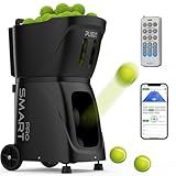 PUSUN Tennis Ball Machine, PT-Smart Pro Padel Tennis Ball Launcher with App/Remote/iWatch Control, 115+Ball Capacity, AI Drill/Program/Full-Court Random Shot, 4-6H Battery Life, Protable&Professional