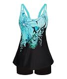 Plus Size Bathing Suits for Women Tummy Control Tankini with Boyshort