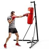 TLSUNNY 150 LBS Height Adjustable Punching Bag Stand W/Weighted Base, Heavy Duty Bag Stand, Steel Sandbag Rack Boxing Bag Stand, Free Standing for Home Gym Fitness, Stand Only