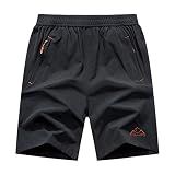 Rdruko Men's Quick Dry Hiking Shorts Lightweight Running Workout Gym Active Shorts with Zipper Pockets(Dark Grey, US XL)