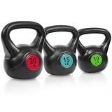 Aurorafy Kettlebell Set for Strength Training, Kettlebell Weight Set Including 10lb, 15lb, 20lb Kettle Bell