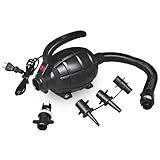 Triclicks High-Power 600W Electric Air Pump for Inflatable Tumble Track, Gymnastics Equipment, SUP Board & Yoga Mats - Portable Air Compressor with Adjustable Pressure, 4 Nozzles & Quick-Fill 110-120V