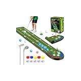 TERRAMUS Upgraded Golf Putting Mat for Kids, 7.8 Ft Putting Green with LED Light up Holes, Glowing Balls, 2 Clubs, Toy Golf Game Set, Golfing Mats Indoor Outdoor, Sport Golf Gift for Kids Teens Family