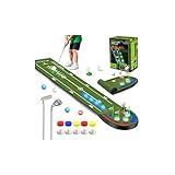 TERRAMUS Upgraded Golf Putting Mat for Kids, 7.8 Ft Putting Green with LED Light up Holes, Glowing Balls, 2 Clubs, Toy Golf Game Set, Golfing Mats Indoor Outdoor, Sport Golf Gift for Kids Teens Family