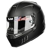 ILM Snell SA2025 Full Face Auto Racing Helmets Lightweight Fiberglass for Adult Men and Women Model 890 (L, MatteBlack)