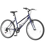 Max4out 26 inch 7-Speed Commuter Bicycle,Men's Cruiser Bike/Mountain Bike/Hybrid Bicycle,V Brake,Metal Frame, Adult Bike (Black, White, Blue, Green, Purple, Pink)
