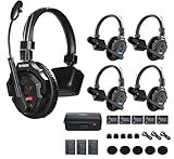 SYNCO XTALK X5 Wireless Headset Intercom System 2.4GHz Full Duplex 400 Meter Noise Cancellation Communication System for 5 Persons Live Streaming Movie Shoot Team Communication