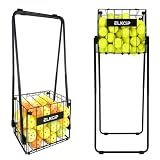ELKCIP 2-in-1 Portable Pickleball & Tennis Ball Collector - Easily Pick Up Pickleball Retriever Basket Ball Caddy Carrier Picker Hopper with Wheels
