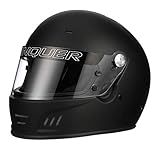 Conquer Snell SA2020 Approved Full Face Auto Racing Race Car Helmet - Adult | Men | Women | Youth - Black or White (Black, Large)