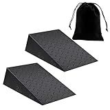 Squat Wedge Blocks for Deep Squats: 2-Pack Non-Slip Slant Boards for Barbell Goblet & Mobility Training with Carry Bag