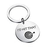 CENWA Darts Gifts Dart Player Jewelry I’d Hit That Keychain Darts Game Lovers Gift (Hit That Darts K)