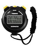 Therivo Digital Simple Silent Stopwatch Timer: Only Stopwatch Mode, Easy to Use, Read, and Carry with Intuitive Buttons — On/Off, Large Display, Ideal for Kids, Track, Sports, Coaches