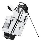 UNIHIMAL Golf Stand Bag with 7 Way Top Dividers, Lightweight Golf Bags for Men Women with Multiple Pockets, Dual Straps (White)