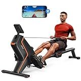 UTRYUP Magnetic Rowing Machine Foldable, New Upgrade Rowing Machines for Home Foldable, Quiet Flywheel System with Bluetooth, Extended Slide Rail - 350 LB Weight Capacity, Comfortable Seat Cushion