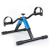 RYGEO Folding Pedal Exerciser Mini Exercise Bike Under Desk Bike for Arms and Legs Workout, Portable Desk Bike Peddler Machine for Sedentary Officer & Seniors