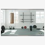 Home Gym Mirror 48"x24" 3PCS, Wall Mounted Frameless Tempered Glass Mirror