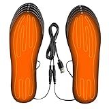 Heated Insoles USB Rechargeable Heated Shoe Insoles Washable Free Cut Thermal Insoles Warm Winter Foot Warmer for Men Women Indoor Outdoor 40-46 Size.