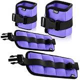 Hollowfly 2 Pairs Ankle Wrist Weights for Exercise, Purple, 1lb+2.5lb
