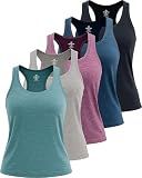 5 Pack Women's Dry Fit Tank Tops Sleeveless Athletic Workout Gym Yoga
