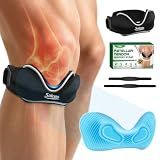 Salops Patellar Tendon Support Strap, Silicone Dual Pad Patella Band for Knee Pain & Tendonitis, Adjustable Non-Slip Knee Brace for Running, Basketball, Hiking, Tennis, Jumpers Knee, Black, 1 Pack