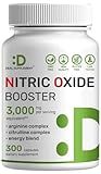 Nitric Oxide Booster 3,000mg Per Serving, 300 Capsules – 12 in 1 Nitric Oxide Supplement – Arginine & Citrulline Complex with Energy Blend – Marshmallow Root – Promotes Nutrient Flow to Muscles&Heart