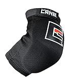 Combat Corner Muay Thai Elbow Pads for MMA, Boxing, Kickboxing, Martial Arts (Black, Small/Medium)