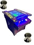 Top Us Video Arcades Full Size Commercial Grade Cocktail Arcade Machine 2 Player Upgraded Trackballs 412 Games 22" LCD Screen Tempered Glass 2 Stools Included 5 Year Warranty Dark Wood