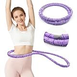 2 lbs Weighted Soft Velvet Hula Hoop Women, Spring Exercise Fitness Hoop Weight Loss Adults Collapsible Portable, No Bruising, for Core Strengt, Waist Toning&Fat Burning, Home Travel Workouts (Purple)
