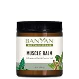 Banyan Botanicals Muscle Balm – Organic Muscle Massage Balm with Ashwagandha Root & Epsom Salt – Supports Healthy Circulation & Soothes Tired Muscles – 4oz – Non GMO Sustainably Sourced Petroleum Free