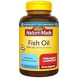 Nature Made Fish Oil Omega 3 Supplements, 1000 mg Softgels, Omega 3 Fish Oil for Healthy Heart Support, 90 Softgels, 45 Day Supply