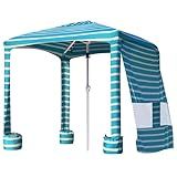 AMMSUN Beach Cabana, 6.2'×6.2' Beach Canopy, Easy Set up and Take Down, Cabana Tent with Sand Pockets, Instant Sun Shade with Side Wall, Turquoise