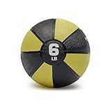 Amazon Basics Weighted Medicine Ball for Core Strength, Strength Training, Full-Body Workouts and Balance Exercises, 6 Pounds, Yellow/Black