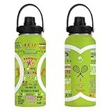Xtmunole Tennis Water Bottle 32oz Stainless Steel Tumbler Insulated Bottles For Men Women Tennis Gifts For Sport Lover Player Fan Coach