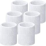Willbond 6 Pcs Wrist Sweatbands Sports Tennis Wristbands Wrist Bands for Sweat Wrist Bands Competitions Absorbent Sweatbands for Basketball Tennis Football Running Working(White)