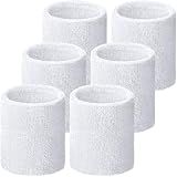 Willbond 6 Pcs Wrist Sweatbands Sports Tennis Wristbands Wrist Bands for Sweat Wrist Bands Competitions Absorbent Sweatbands for Basketball Tennis Football Running Working(White)