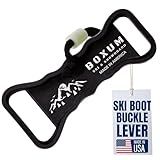 Boxum Ski Boot Buckle Assist Tool - Fiberglass Reinforced Lever Accessory for Easy Adjustments with Built-in Boot Carrier Strap - Proudly Made in USA