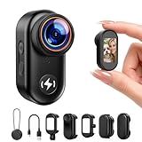 CAMWORLD 4K Mini Body Camera with 64GB Card, WiFi Thumb Action Camera with 1.47" Screen, Magnetic Mount Wearable POV Cameras for TikTok YouTube Vlogging, Motorcycle