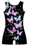 TUONROAD Girls Gymnastics Outfits Size 7/8 7-8 Years Old Black Butterflies Biketards Bodysuits for Dance