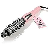 Alure Heated Styling Brush - 3-in-1 Ionic Hair Curler/Straightener with Anti-Scald Nylon Bristles, Electric Curl Wand for All Hair Types, Ideal as a Curling Iron Alternative for Short Hair and Styling