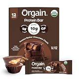 Orgain Organic Vegan 10g Protein Bars, Peanut Butter Chocolate Chunk, 12 Pk
