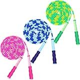 GRAWUN Jump Rope For Kids, Soft Beaded Jump Rope, Adjustable Length Tangle-Free Segmented Soft Beaded Skipping Rope, for Women, Men and Kids Keeping Fit, Workout and Weight Loss