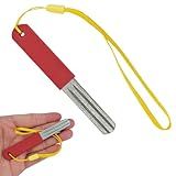 Acoeitl 1Pcs V-Sharp Dart Sharpener with Red Handle Dual Grit Grinding Sharpening Stone for Steel Tip Darts and Fishing Hooks Dart Point Sharpener Reduce Burrs Keep Tips Sharp Darts Accessories
