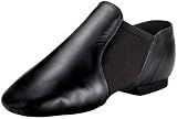 Linodes Leather Jazz Shoe Slip-on for Women Men Dance Shoes Black 8.5M