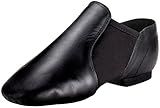 Linodes Leather Jazz Shoe Slip-on for Women Men Dance Shoes Black 8M