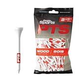 PrideSports PTS Wood Golf Tees | 120 Count, 2-1/8 Inch | #1 Wood Tee on Tour | Best for Drivers & Woods